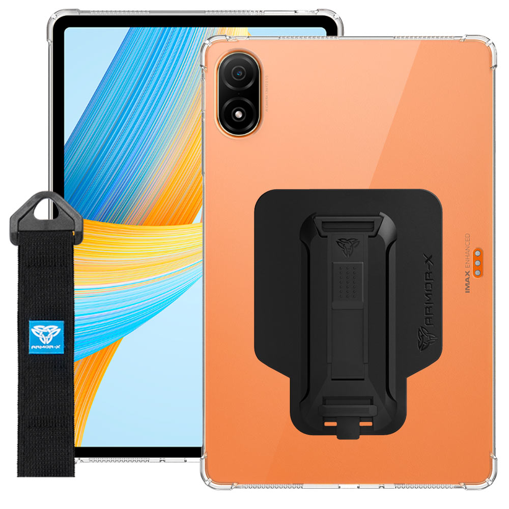 ARMOR-X Honor Pad V8 Pro ( ROD-W09 ) shockproof case, impact protection cover with hand strap and kick stand. One-handed design for your workplace.