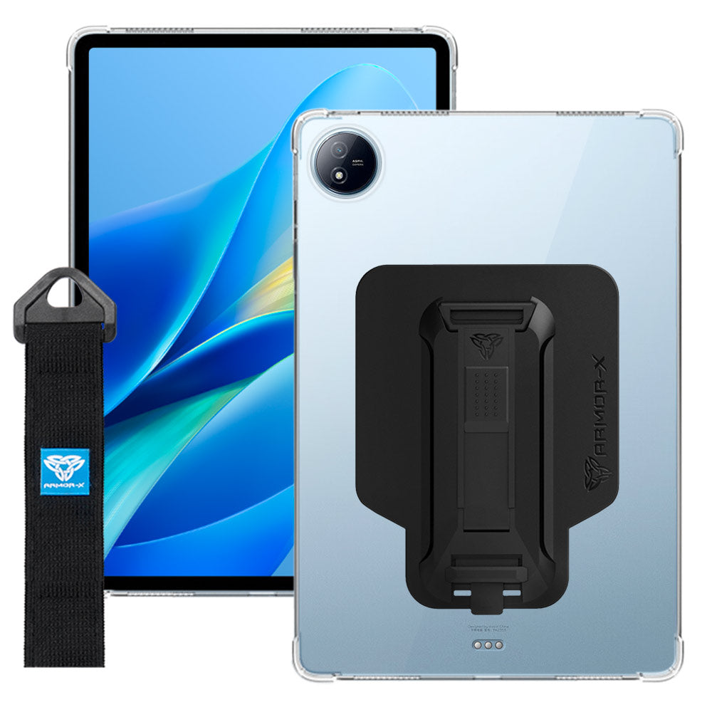 ARMOR-X VIVO Pad Air shockproof case, impact protection cover with hand strap and kick stand. One-handed design for your workplace.
