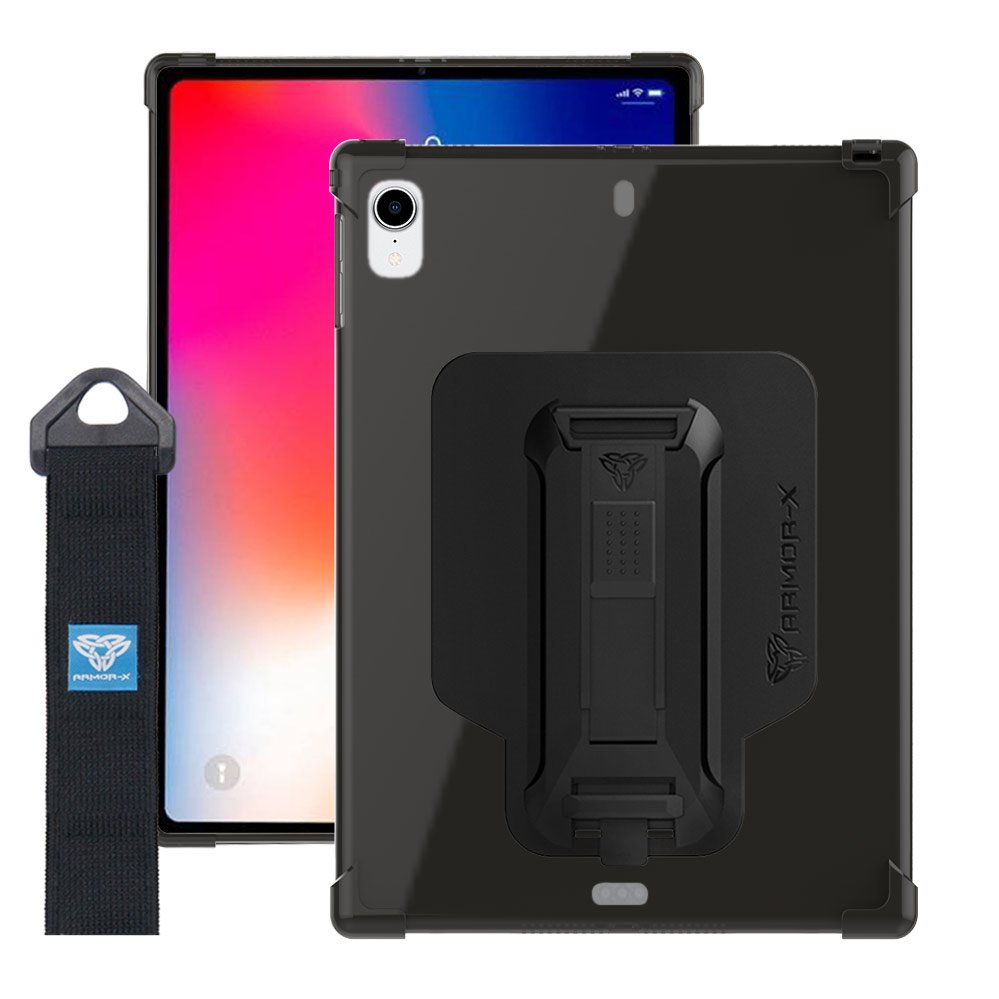 ZXS-iPad-PR4 | iPad Pro 11 2018 | 4 corner protection case w/ hand strap kick stand & X-mount