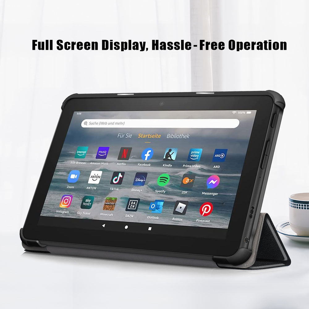 ARMOR-X Amazon Fire 7 2022 Smart Tri-Fold Stand Magnetic PU Cover.