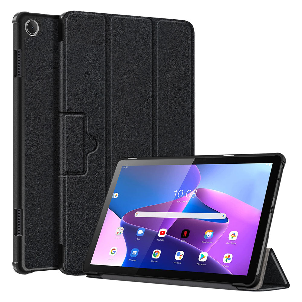 ARMOR-X Lenovo Tab M10 ( Gen3 ) TB328 shockproof case, impact protection cover. Smart Tri-Fold Stand Magnetic PU Cover. Hand free typing, drawing, video watching.
