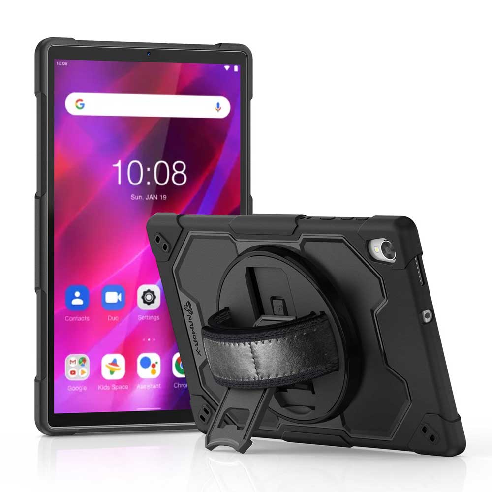 ARMOR-X Lenovo Tab K10 ( TB-X6C6F/X/L TB-X6C6NBF/X/L ) 2 layers heavy duty rugged case. One-handed design for your workplace.