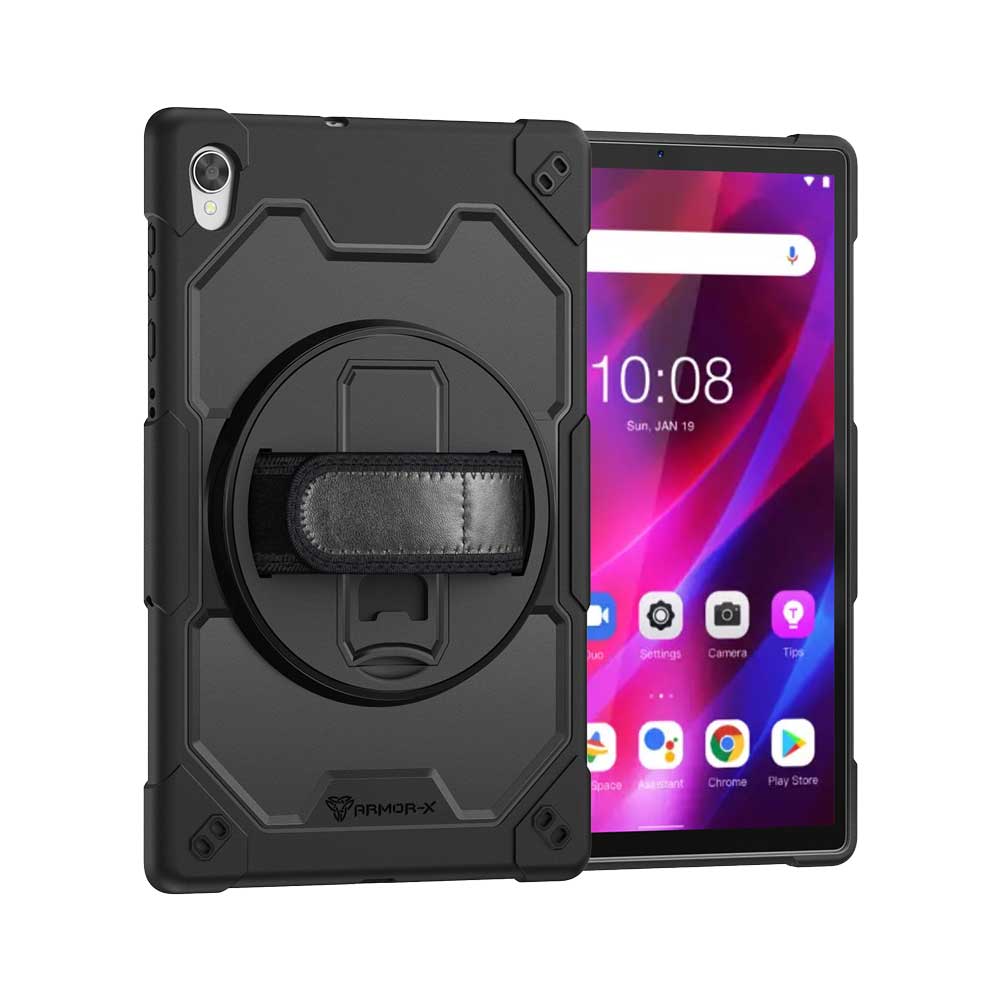 ARMOR-X Lenovo Tab K10 ( TB-X6C6F/X/L TB-X6C6NBF/X/L ) 2 layers heavy duty rugged case. One-handed design for your workplace.
