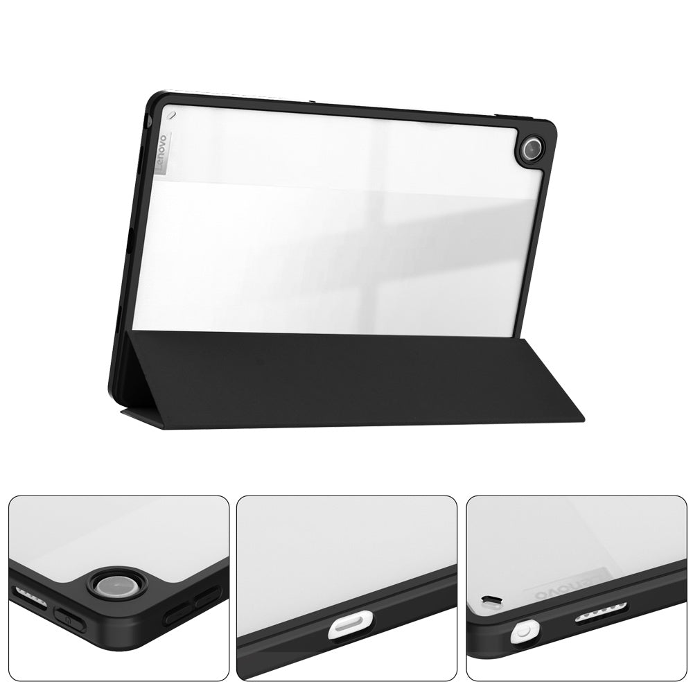 ARMOR-X Lenovo Tab M10 Plus 10.6 ( Gen3 ) TB125FU Smart Tri-Fold Stand Magnetic Cover with raised edge to protect the screen and camera.