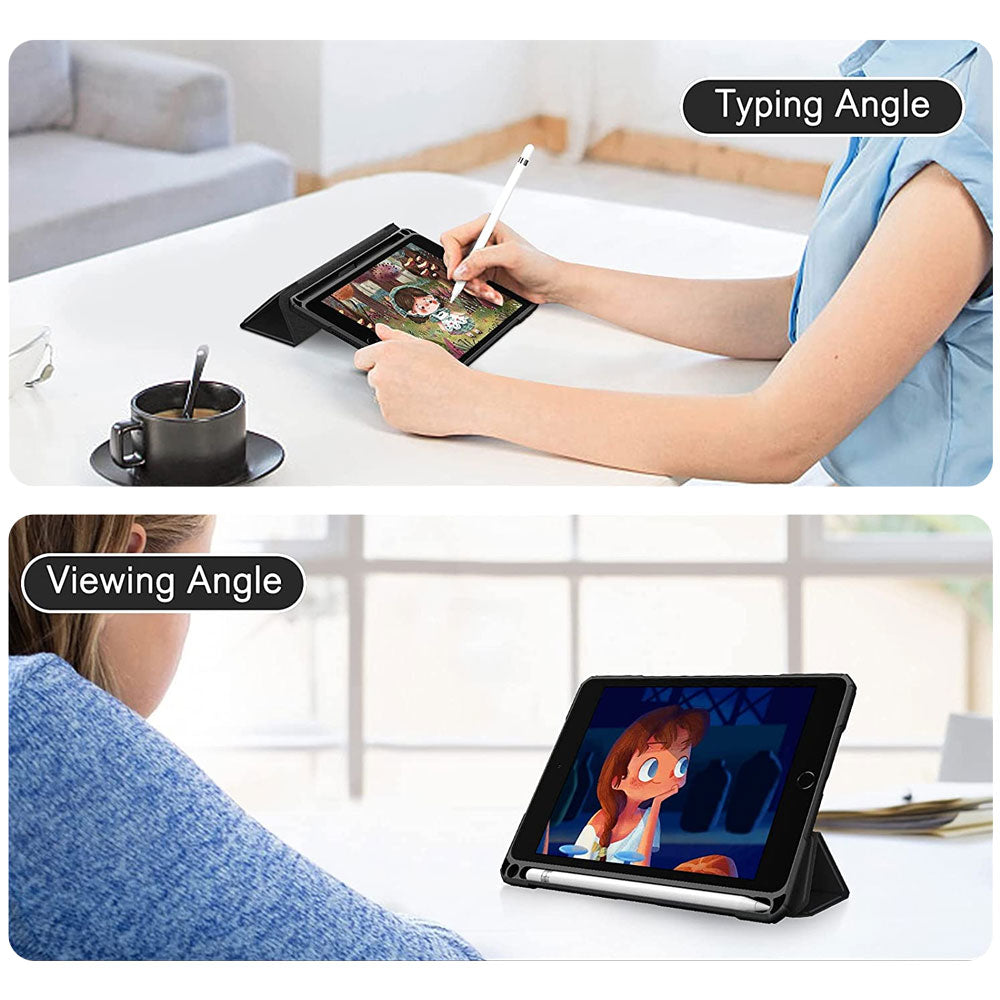 ARMOR-X APPLE iPad mini 5 / mini 4 Smart Tri-Fold Stand Magnetic Cover. Two angles are provided for satisfying your viewing and typing needs.