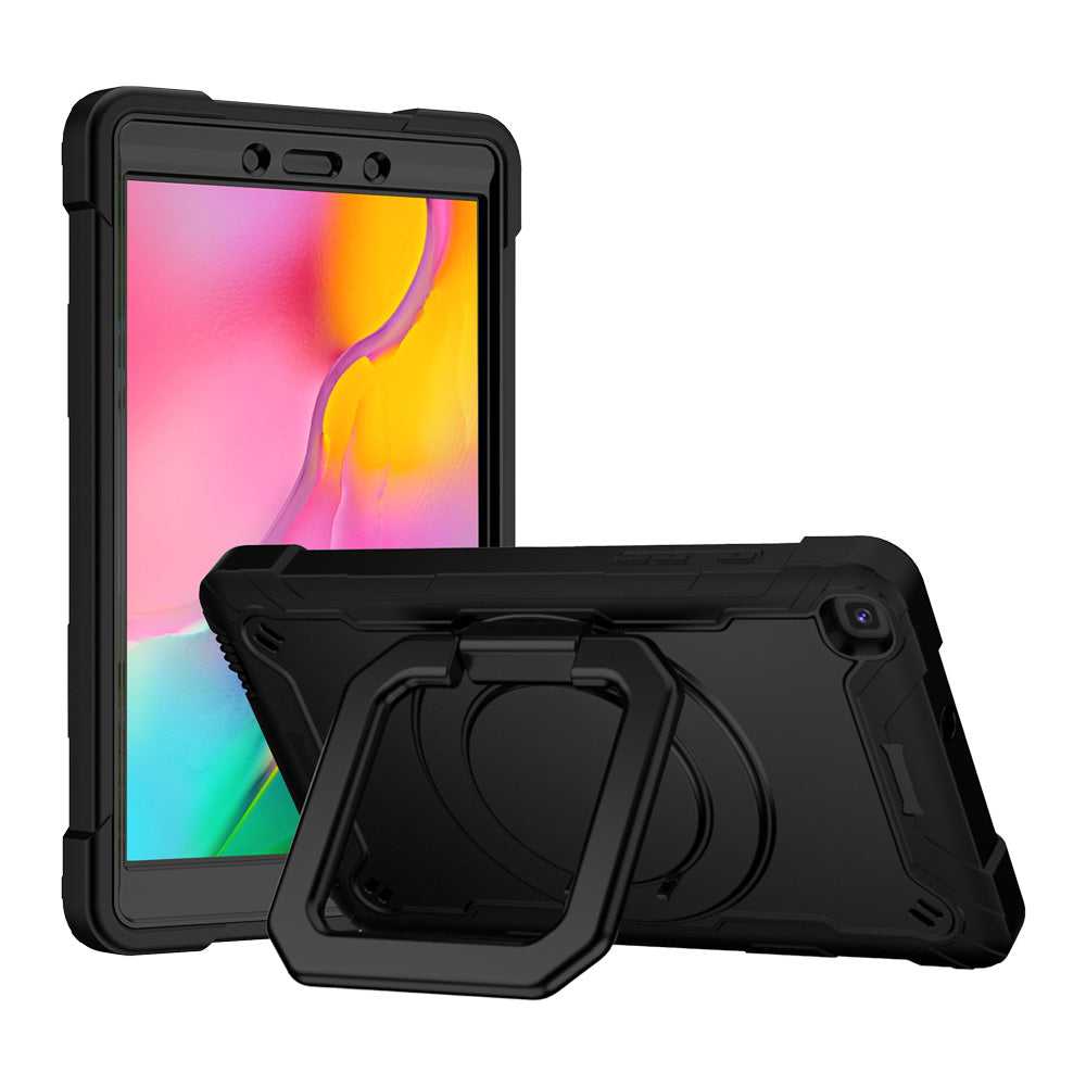ARMOR-X Samsung Galaxy Tab A 8.0 (2019) T290 T295 shockproof case, impact protection cover. Rugged case with folding grip kick stand. Hand free typing, drawing, video watching.