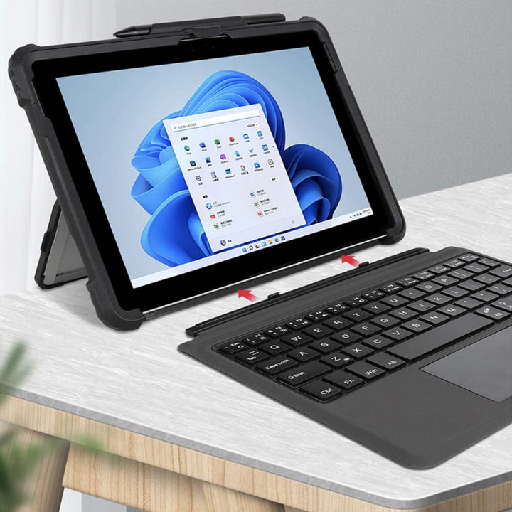 ARMOR-X Microsoft Surface Pro 9 protective rugged case with pen holder. Compatible with type cover keyboard.
