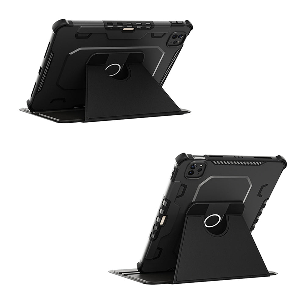 ARMOR-X Apple iPad Pro 11 ( 1st / 2nd / 3rd / 4th Gen. ) 2018 / 2020 / 2021 / 2022 360 degree rotating stand magnetic smart cover. Work perfectly for APPs need both viewing modes.