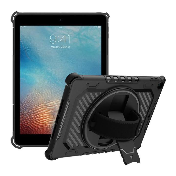 ARMOR-X iPad Pro 9.7 2016 shockproof case, impact protection cover with hand strap and kick stand.