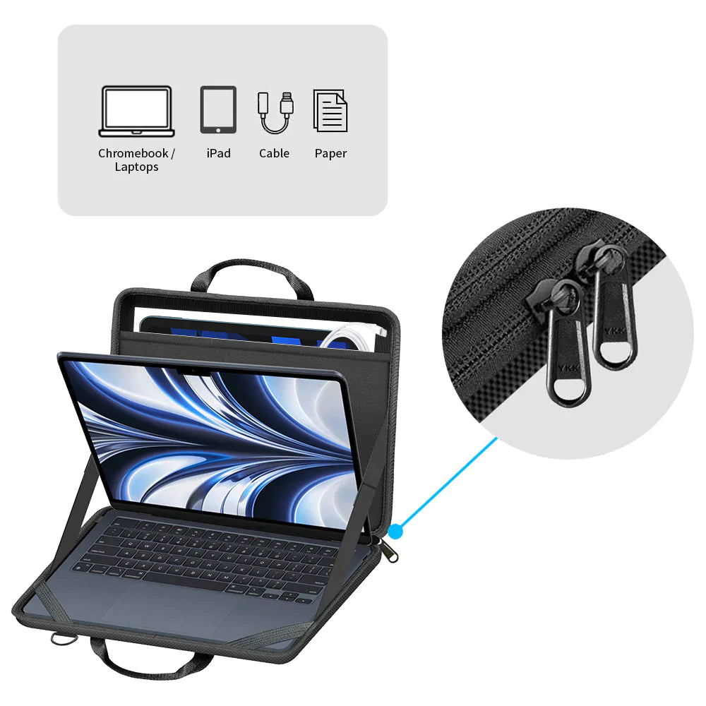 ARMOR-X 11 - 13" Lenovo Chromebook & Laptop bag with high quality zipper.