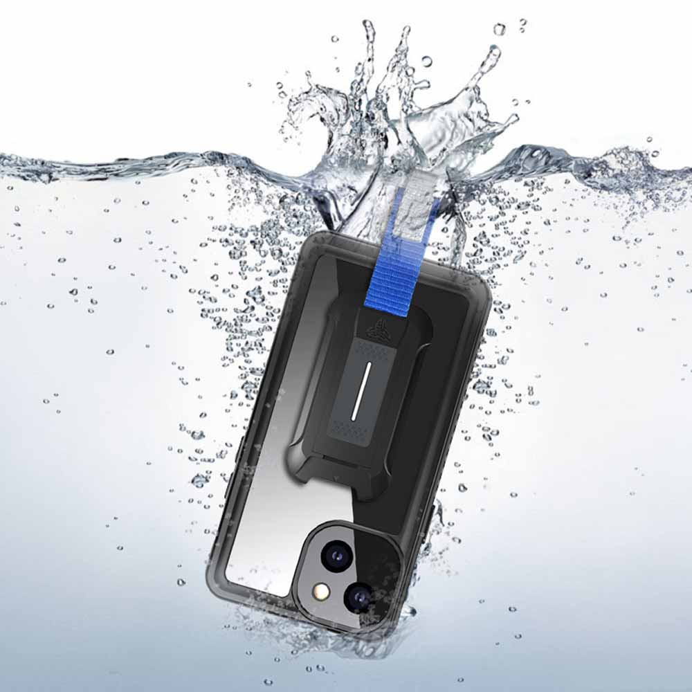 MX-IPH-13M | iPhone 13 Mini | Waterproof Case IP68 shock & water proof Cover w/ X-Mount & Carabiner