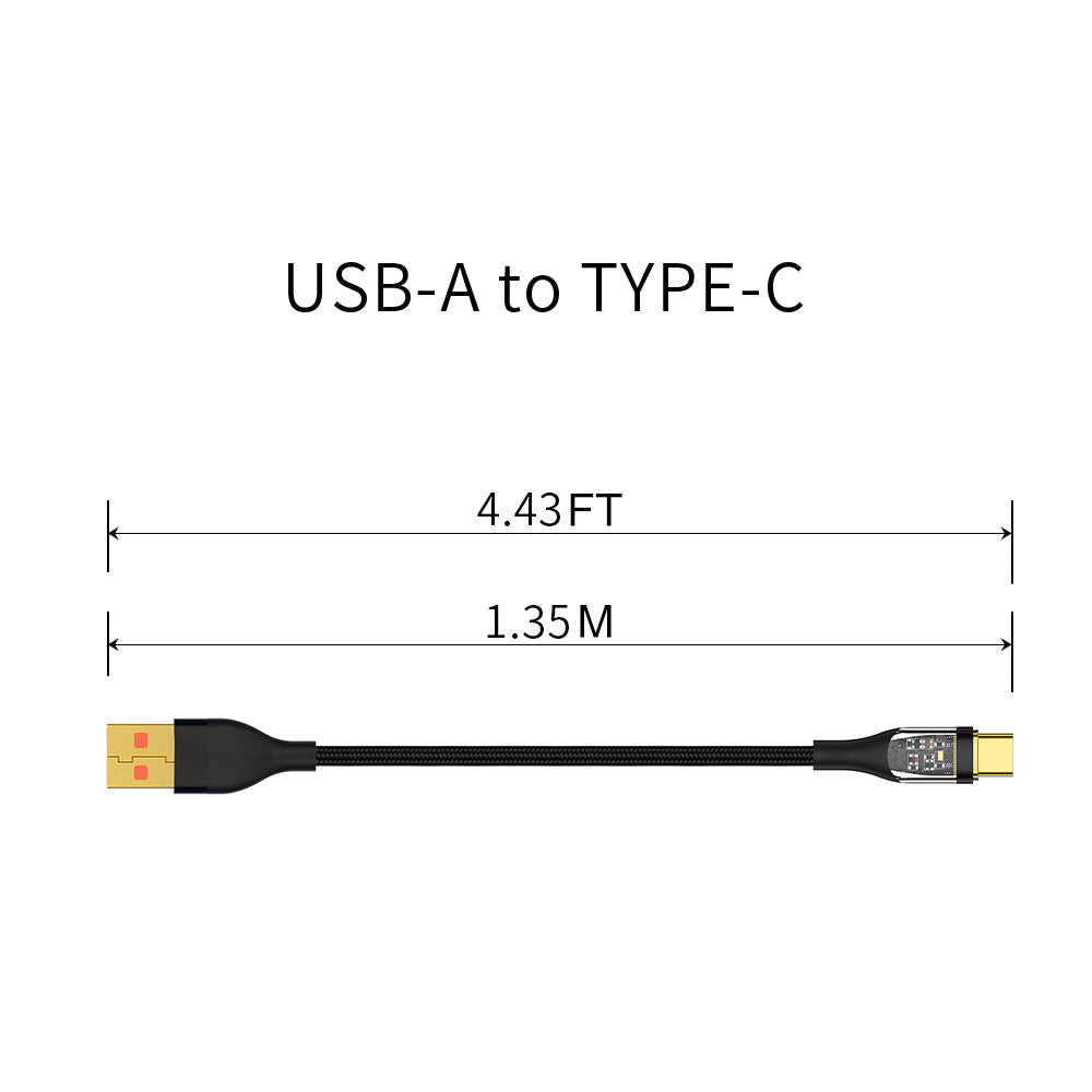 ARMOR-X 1.35 Meter ( 4.43ft ) Data Cable USB to TYPE-C Fast Charging Cable, portable and easy to carry.