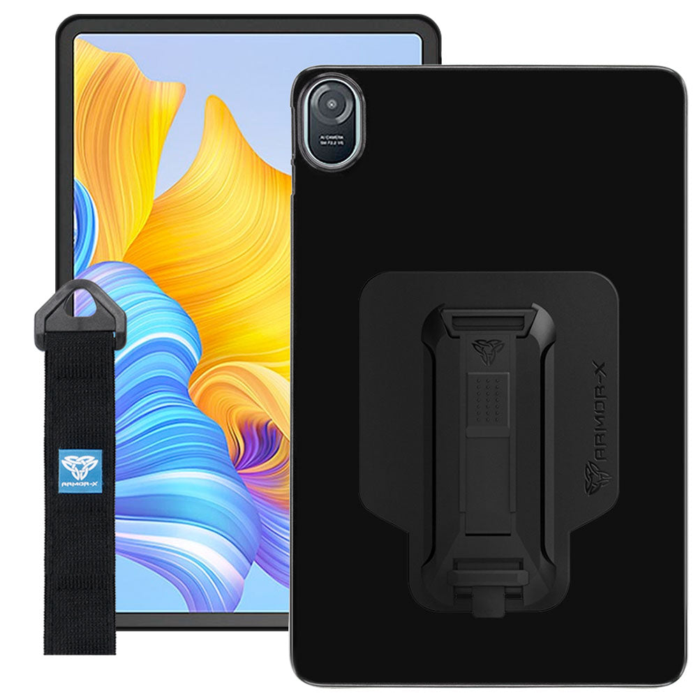 ARMOR-X Huawei Honor Pad 8 2022 ( HEY-W09 ) shockproof case, impact protection cover with hand strap and kick stand. One-handed design for your workplace.