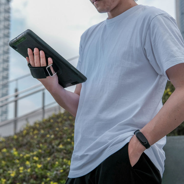 ARMOR-X Lenovo Tab K10 ( TB-X6C6F/X/L TB-X6C6NBF/X/L ) shockproof case, impact protection cover with hand strap and kick stand. One-handed design for your workplace.