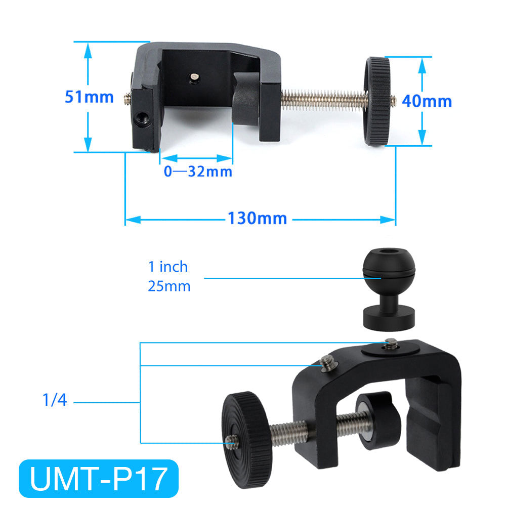 UMT-P17 | C-Clamp Universal Mount * SMALL | Design for Tablet