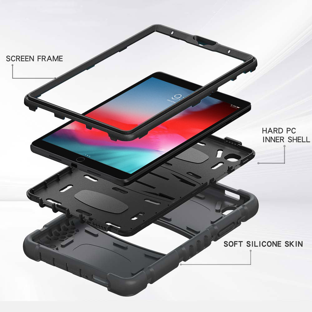 ARMOR-X iPad Air (3rd Gen.) 2019 shockproof case, impact protection cover with kick stand. Rugged case with kick stand. Ultra 3 layers impact resistant design.