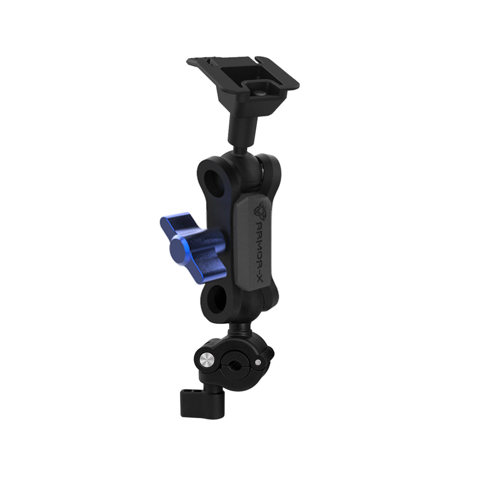 ARMOR-X Motorcycle Mirror Tube Mount for tablet.