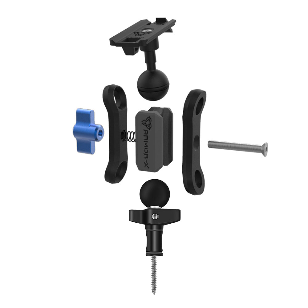 ARMOR-X Wall Screw Mount for phone, tool-free installation & removal.