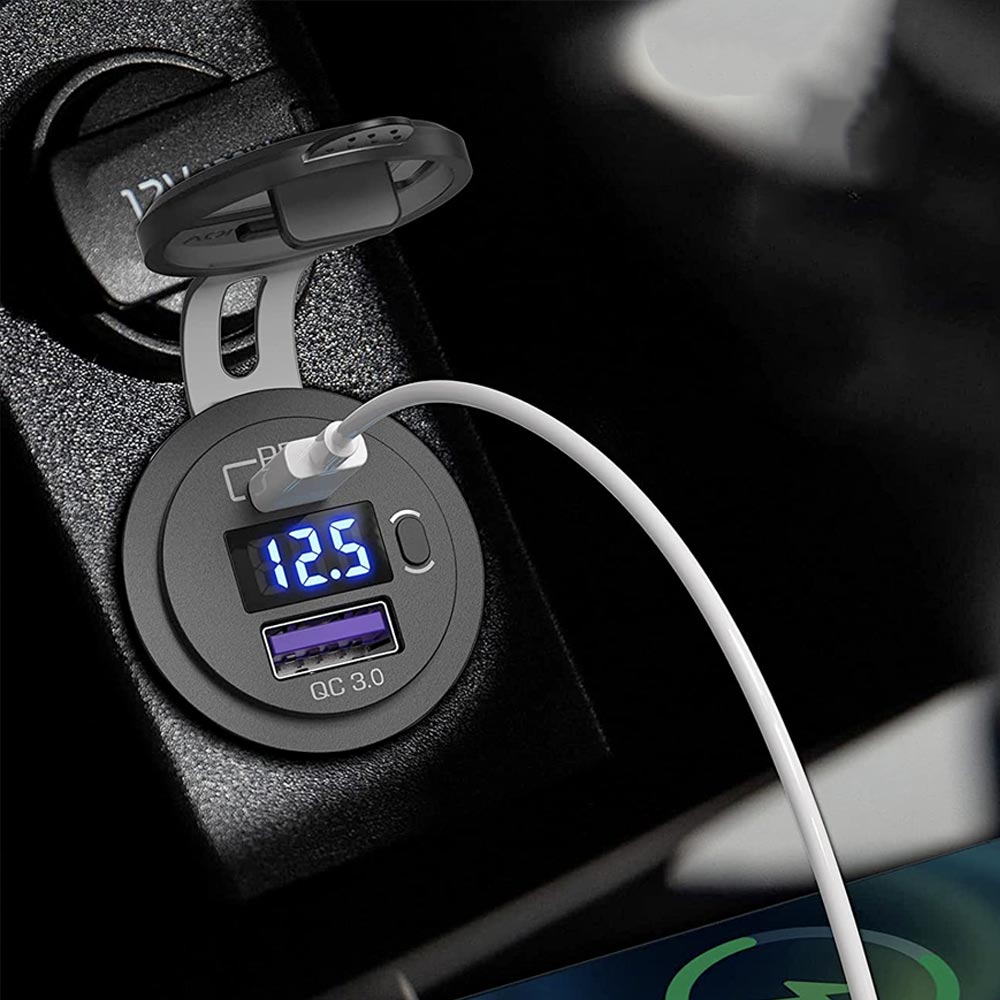 CHR-VC2 | Smart Car Charger with Display Power Button