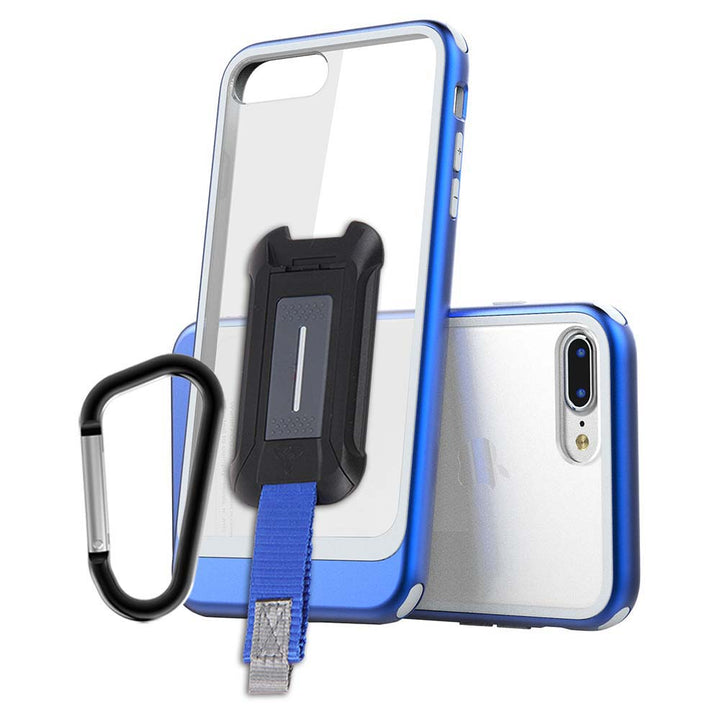 DX-i8P-BL | iPhone 8 Plus iPhone 7 Plus Case | Shockproof Drop Proof Rugged Cover w/ X-Mount & Carabiner - BLUE
