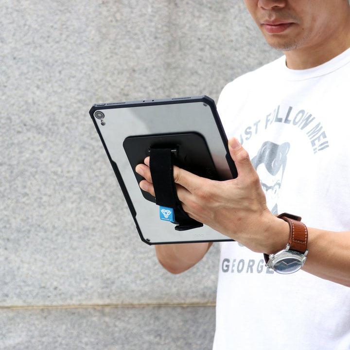 ARMOR-X iPad 10.9 rugged case with hand strap. Perfect for public transit, IT project, education, VR, AR, workstation.