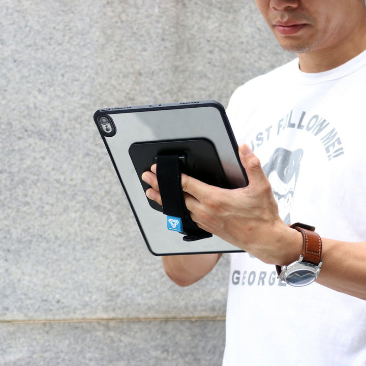 ARMOR-X iPad 10.9 rugged case with hand strap. Perfect for public transit, IT project, education, VR, AR, workstation.