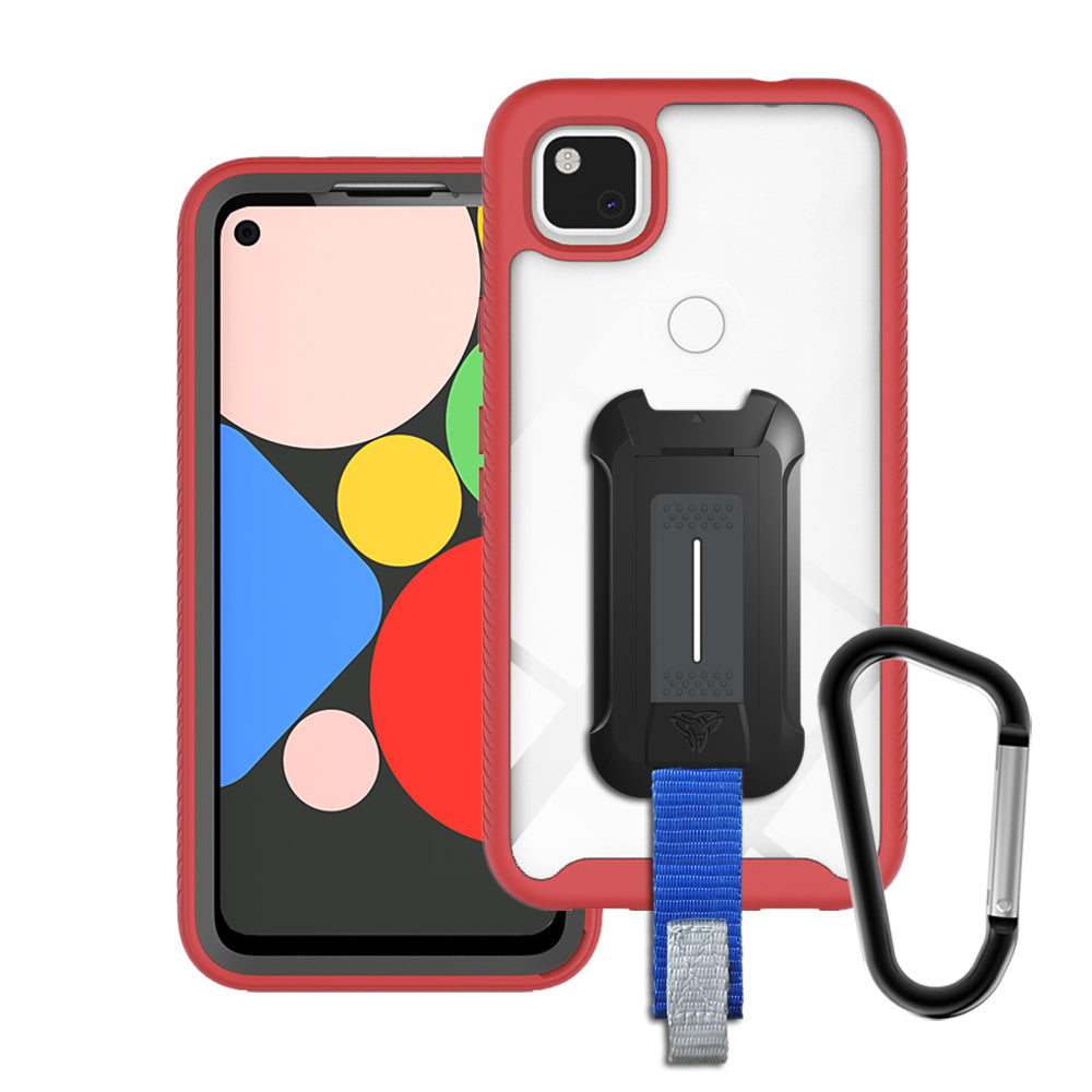 HX-GG20-PXL4A-RD | Google Pixel 4a Case | Protection Military Grade w/ KEY Mount & Carabiner -red
