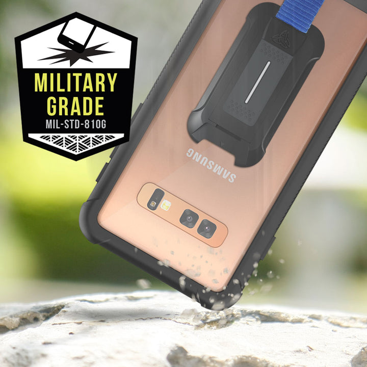 HX-S10-BK | Samsung Galaxy S10 Case | 360 Protection Military Grade w/ KEY Mount & Carabiner