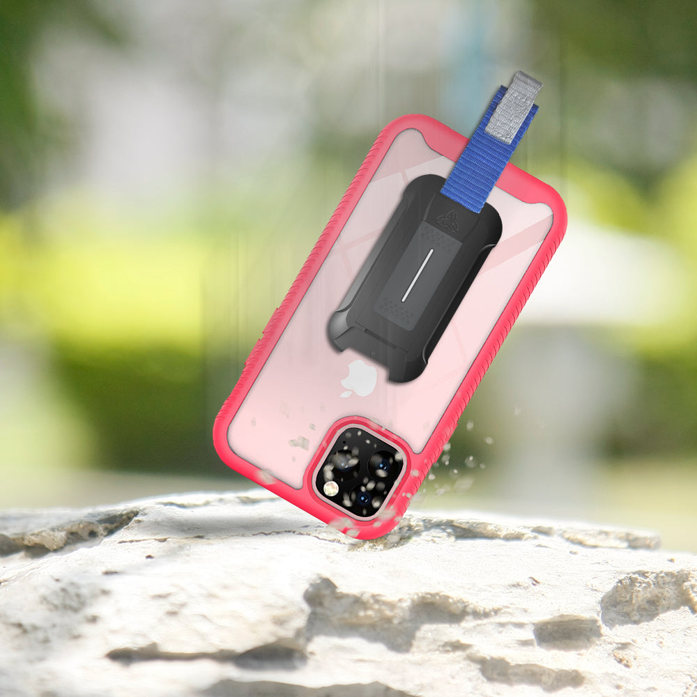 HX-IPH-11PRO-RD | iPhone 11 Pro Case 5.8 | Protection Military Grade w/ KEY Mount & Carabiner -Pink