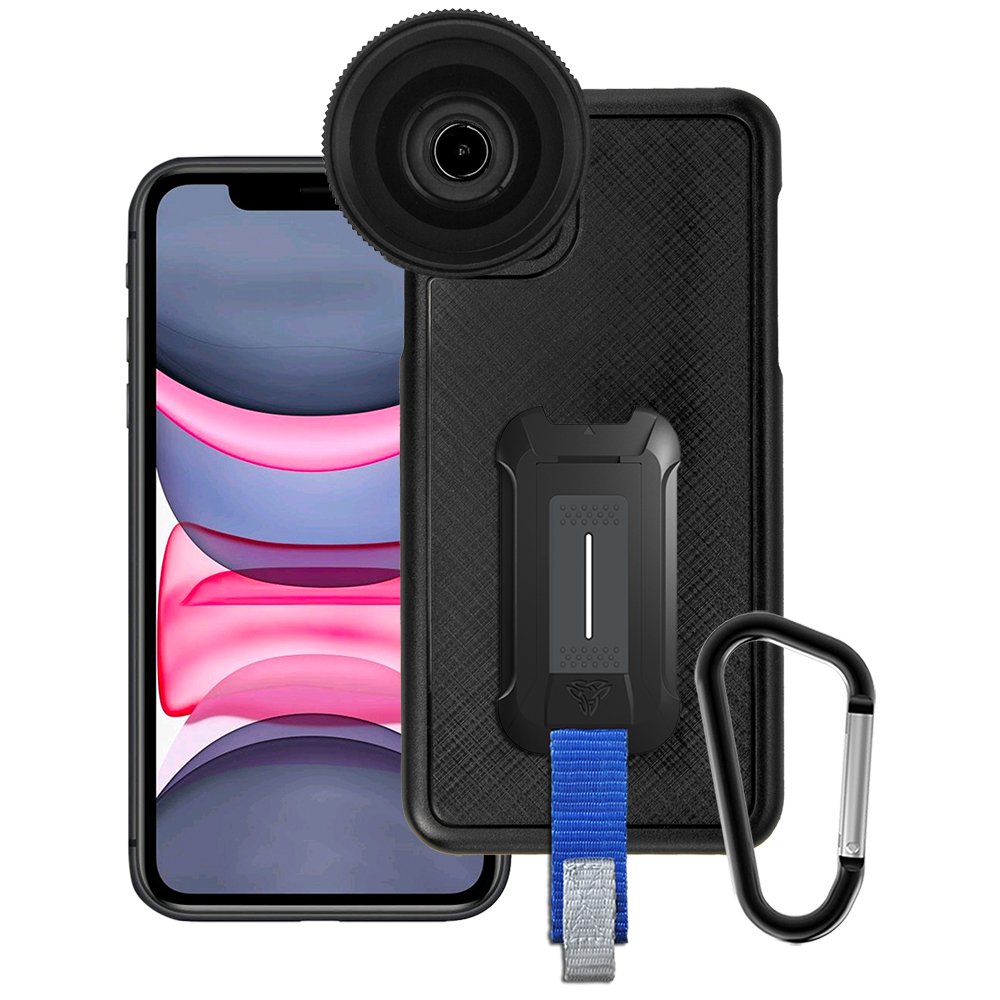 UAX-FiPH-11PMX | iPhone 11 Pro Max Case | Mountable case with 0.7X HD wide angle lens & 12X Micro lens