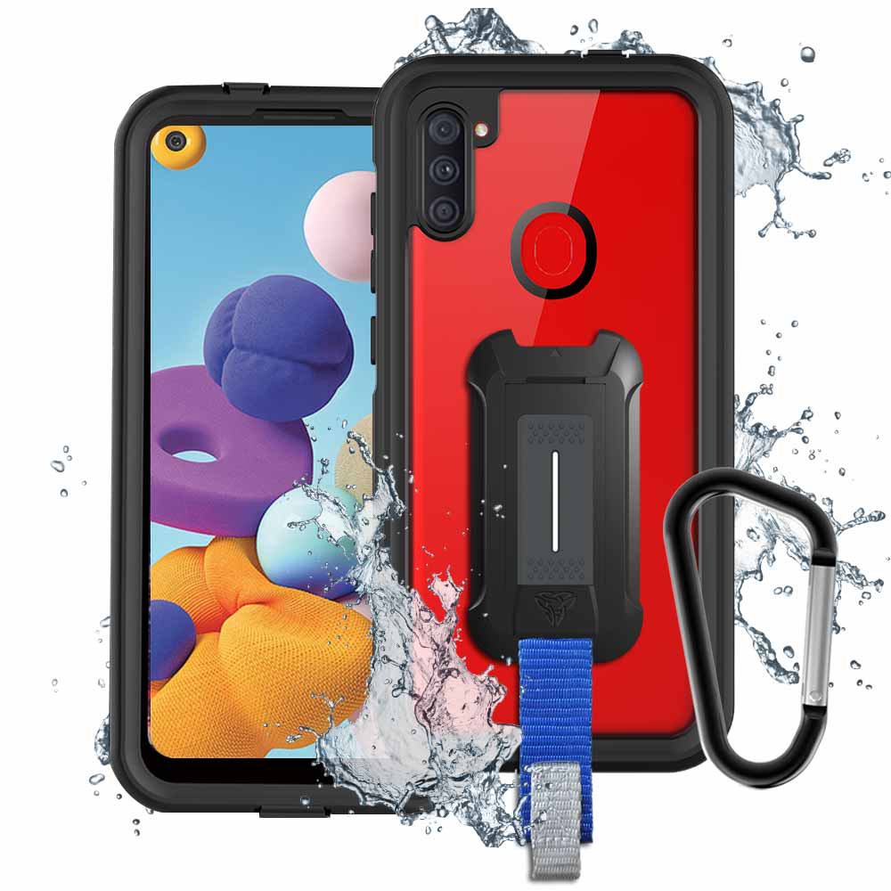 MX-SS20-A11US | Samsung Galaxy A11 (US Ver.) Waterproof Case | IP68 shock & water proof Cover w/ X-Mount & Carabiner