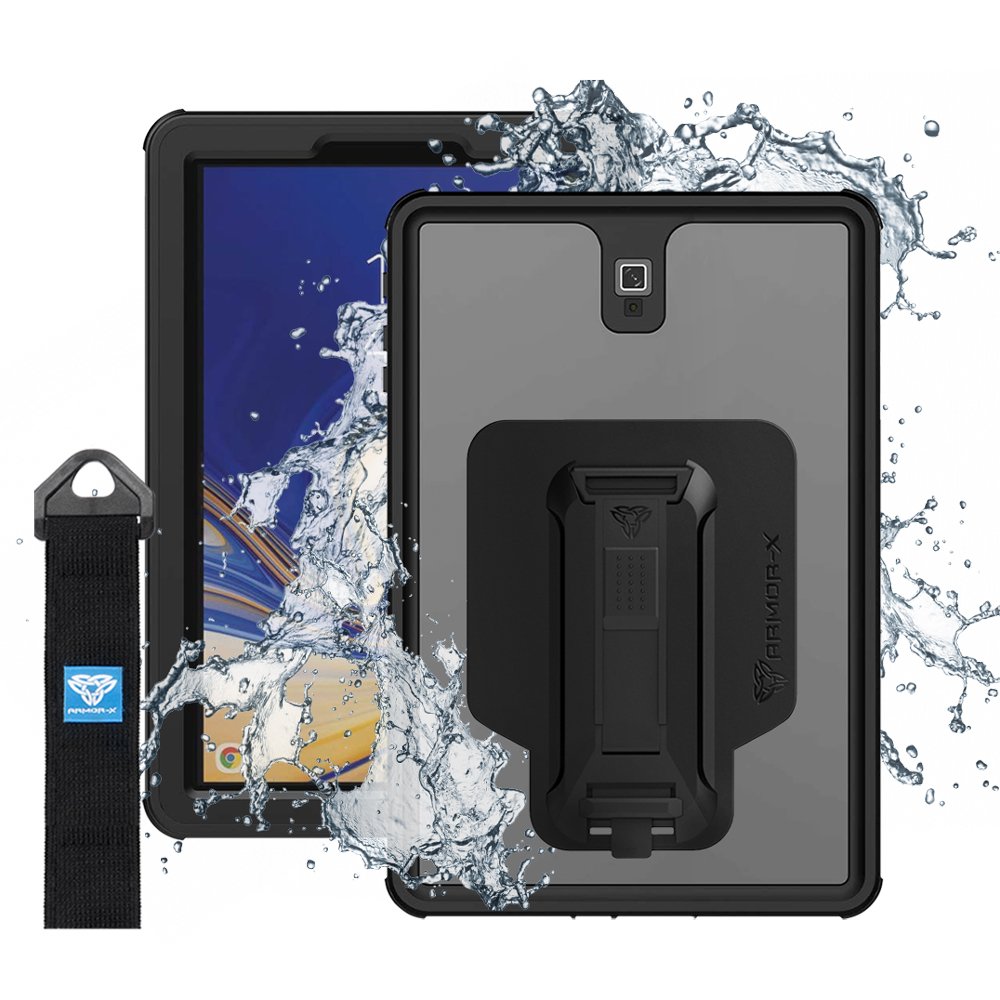 MXS-S4 | Samsung Galaxy Tab S4 10.5 T830 T835 | IP68 Waterproof Case With Handstrap & Kickstand & X-Mount