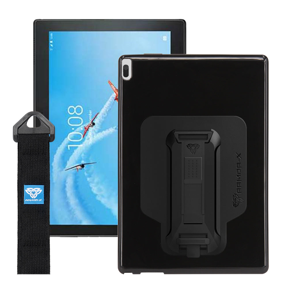 PXS-LN23 | Lenovo Tab 4 10 Plus TB-X704 | Shockproof Case w/ Kickstand & hand strap & X-Mount