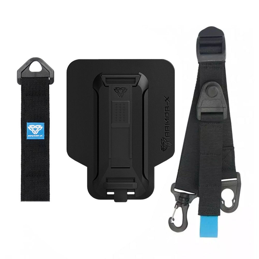 ARMOR-X Adhesive TYPE-T Universal Adaptor for 9-12'' Tablet with Hand strap & Shoulder strap & Kickstand