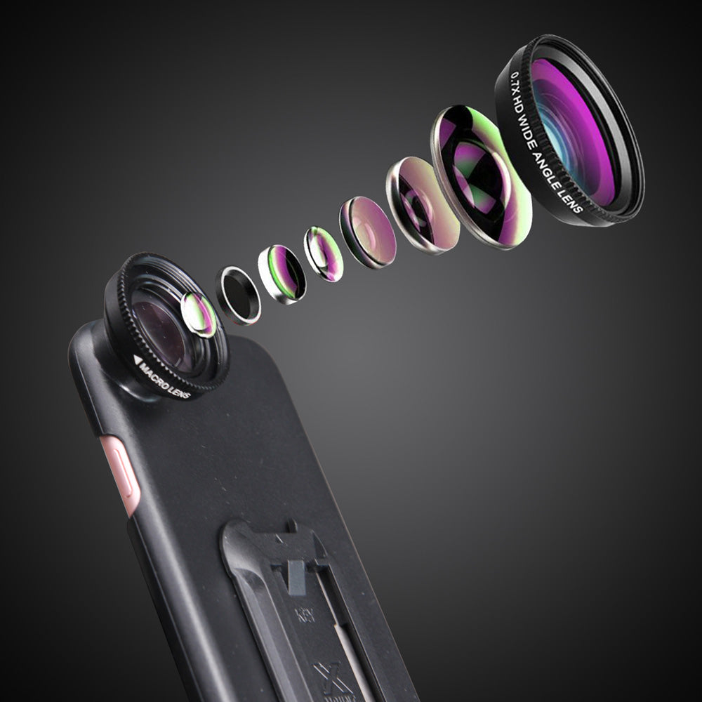UAX-FiPHXR | iPhone XR Case | Mountable case with 0.7X HD wide angle lens & 12X Micro lens