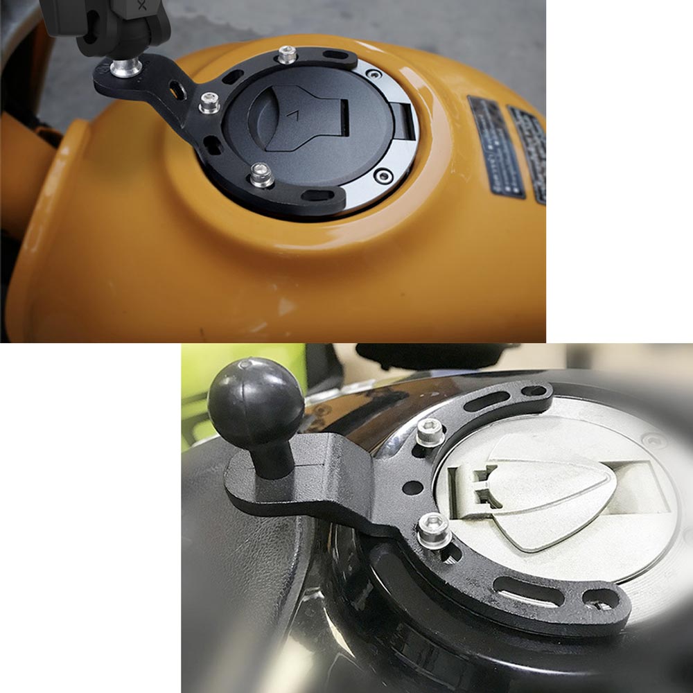 UMT-P31 | Motorcycle Fuel Tank Cap Universal Mount * SMALL | Design for Tablet