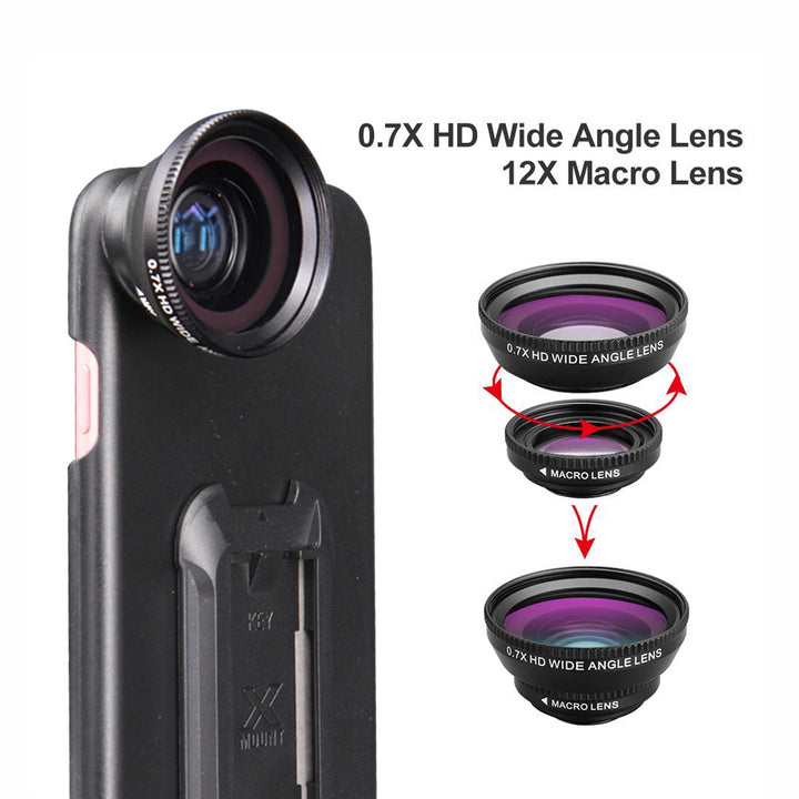 UAX-Fi5 | iPhone 5 / 5S / SE | Mountable case with 0.7X HD wide angle lens and 12X Micro lens
