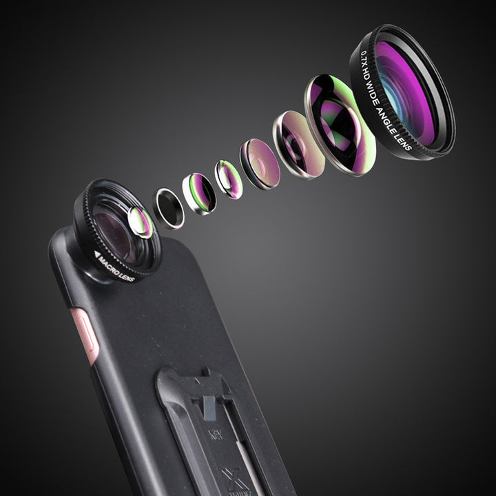 UAX-Fi6 | iPhone 6 / 6S Case | Mountable case with 0.7X HD wide angle lens and 12X Micro lens