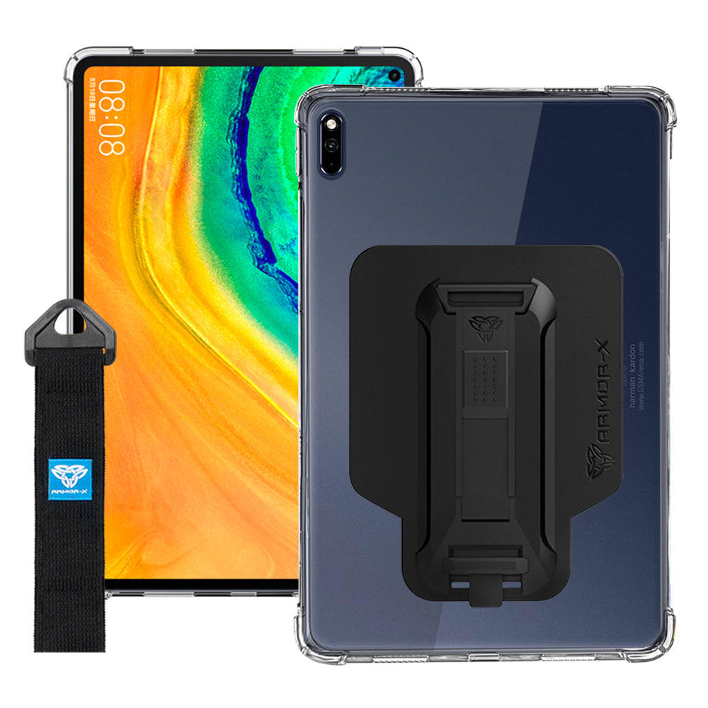 ARMOR-X Huawei MatePad Pro 10.8 2019 MRX-W09/W19 MRX-AL09/19 shockproof case, impact protection cover with hand strap and kick stand. One-handed design for your workplace.