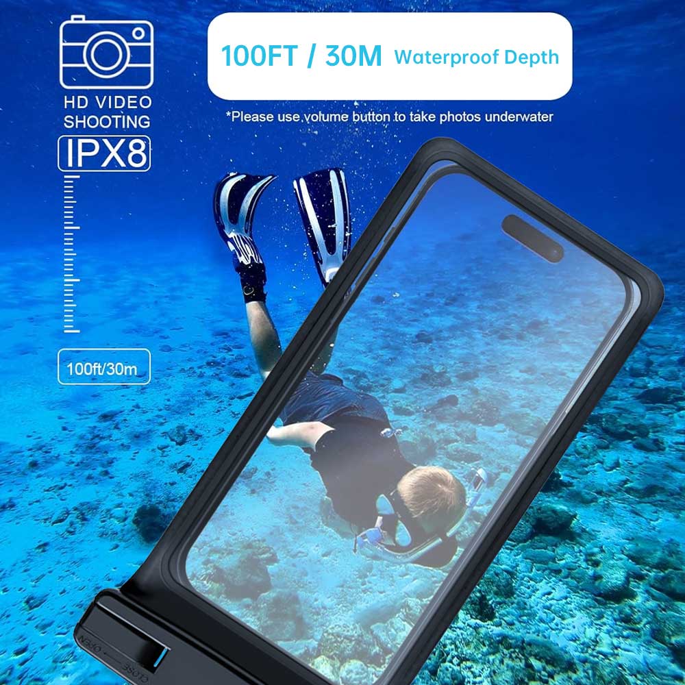 ARMOR-X IPX8 Waterproof phone case. Perfect for swimming, boating, kayaking, snorkeling and water park activities.