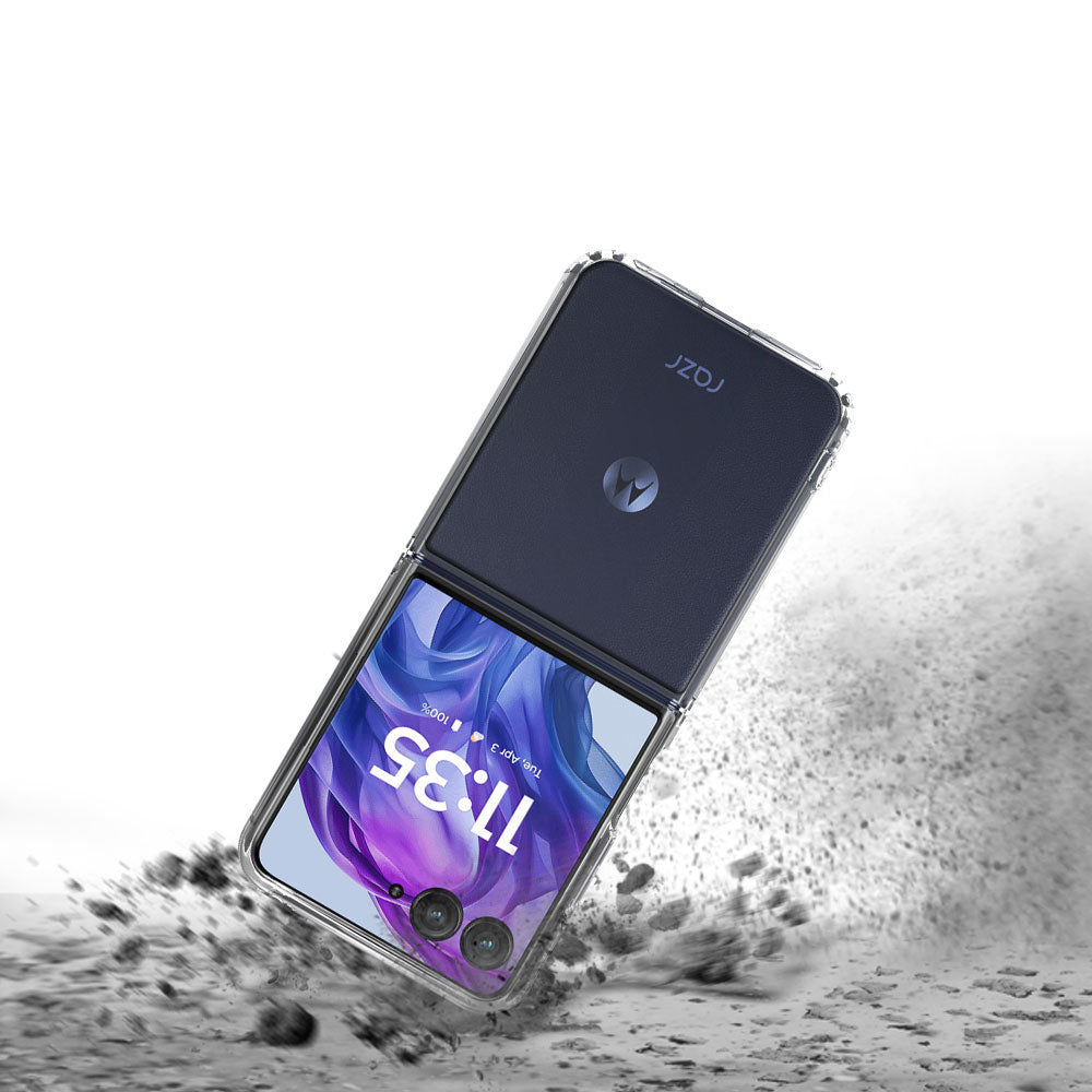 ARMOR-X Motorola Razr 50 Ultra / Razr+ 2024 / Razr+ 2025 case. TPU bumper cushions offer shockproof protection from the impact of accidental falls or drops.