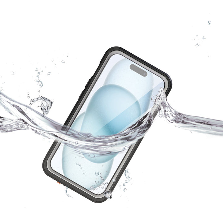 ARMOR-X iPhone 15 Waterproof Case IP68 shock & water proof Cover. IP68 Waterproof with fully submergible to 6.6' / 2 meter.