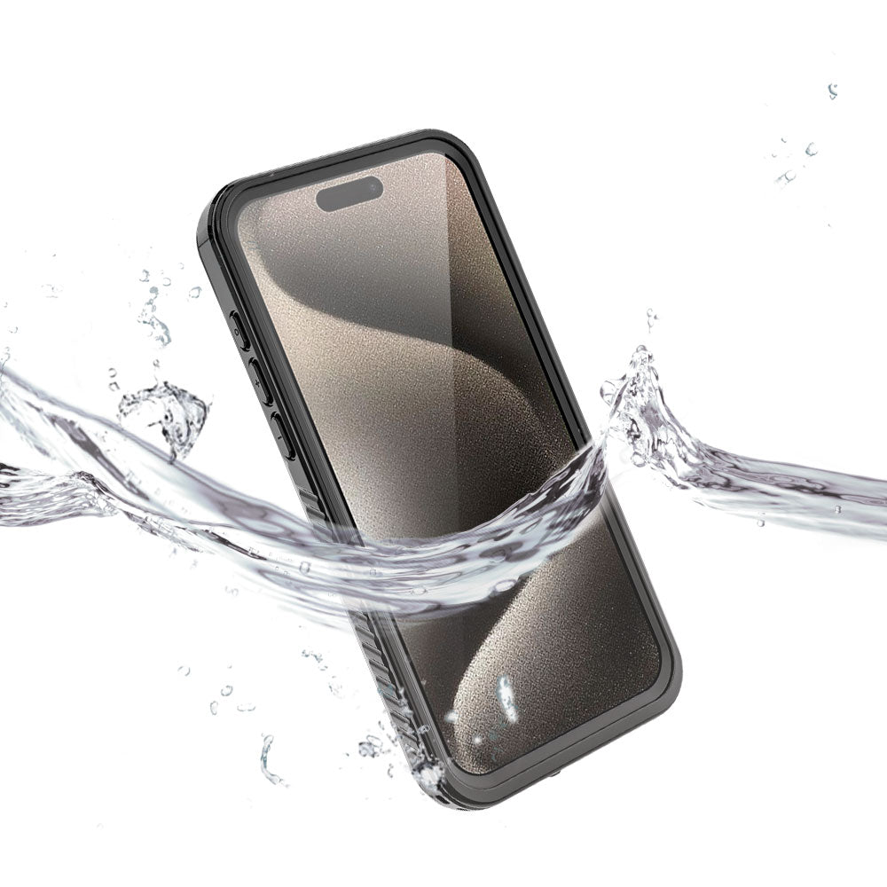 ARMOR-X iPhone 15 Pro Max Waterproof Case IP68 shock & water proof Cover. IP68 Waterproof with fully submergible to 6.6' / 2 meter.