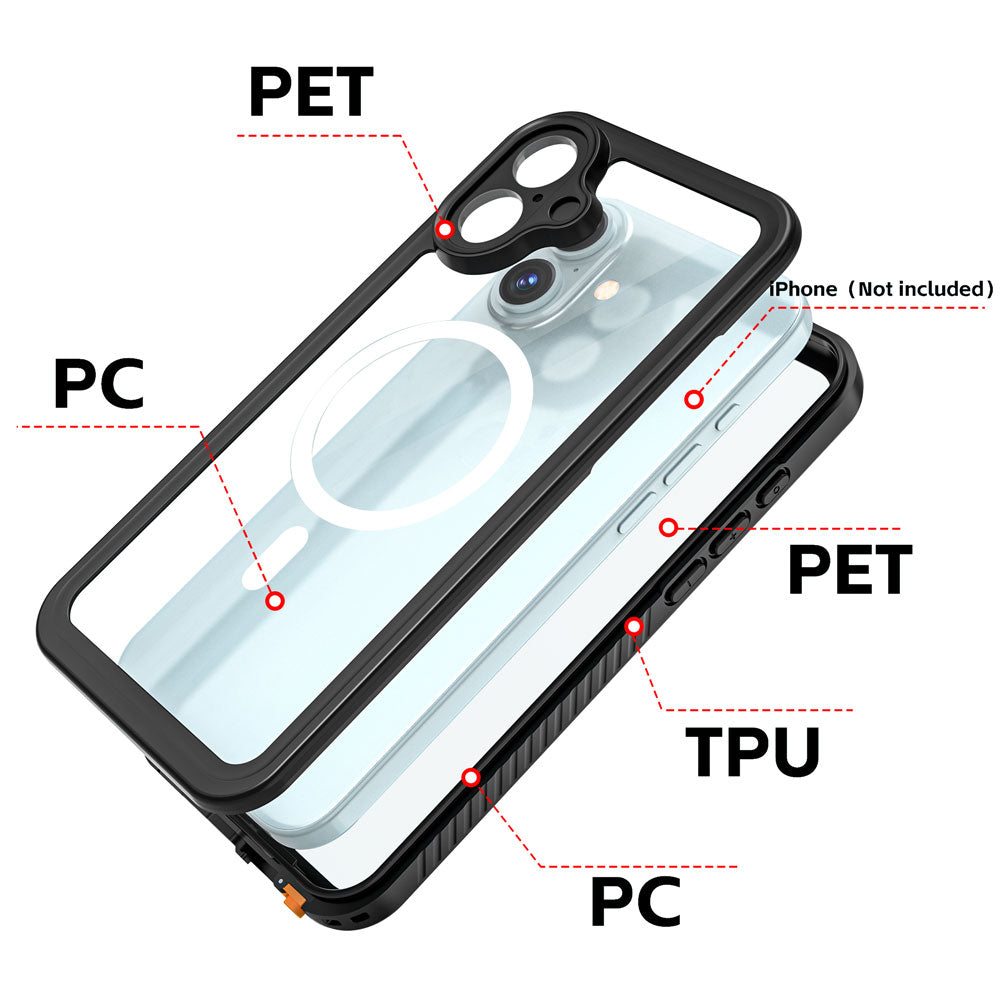 ARMOR-X iPhone 16 Waterproof Case IP68 shock & water proof Cover. Built-in screen cover for total touchscreen protection.