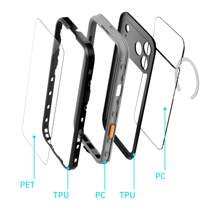 ARMOR-X iPhone 18 Pro Max Waterproof Case IP68 shock &amp; water proof Cover. Built-in screen cover for total touchscreen protection.