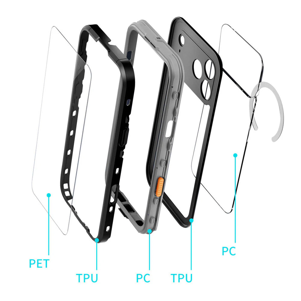 ARMOR-X iPhone 18 Pro Waterproof Case IP68 shock & water proof Cover. Built-in screen cover for total touchscreen protection.
