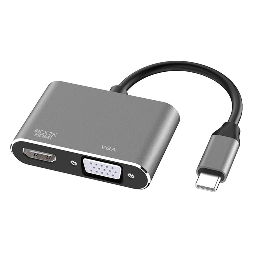 ARMOR-X 2-in-1 USB-C Adapter. Connect device with USB-C port to HDMI and VGA HDTV, monitor or projector etc. HDMI and VGA screens can work simultaneously. Easily expand usb c devices and fulfill your daily use.