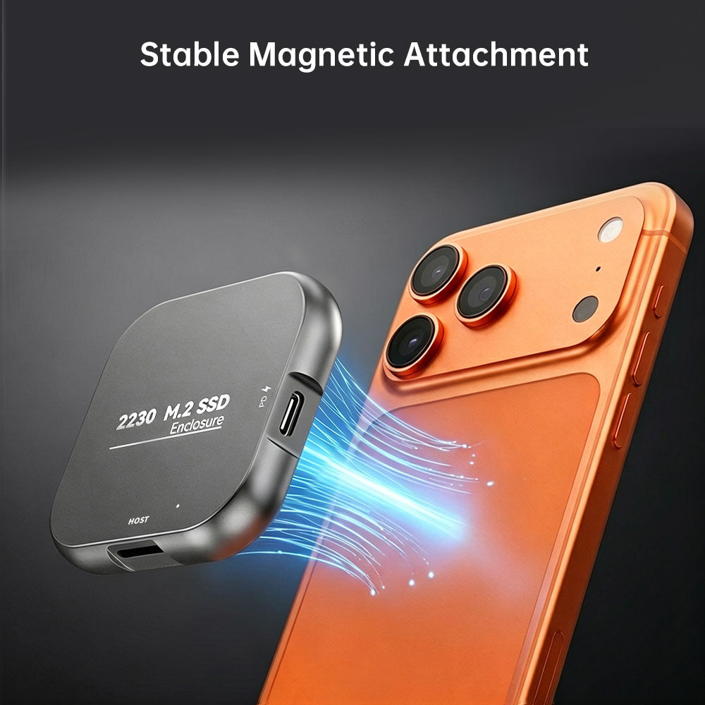 AND-DK2E | Magnetic M.2 2230 NVMe SSD Enclosure | USB-C (100W PD)
