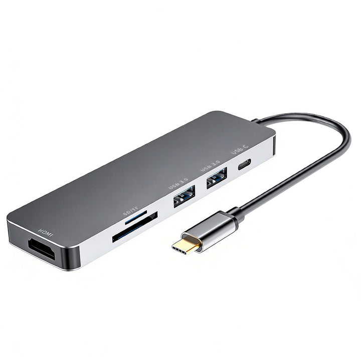 AND-DK6A | 6-in-1 Hub | HDMI (4K) + 2 USB (3.0) + TYPE-C (PD) + TF + SD
