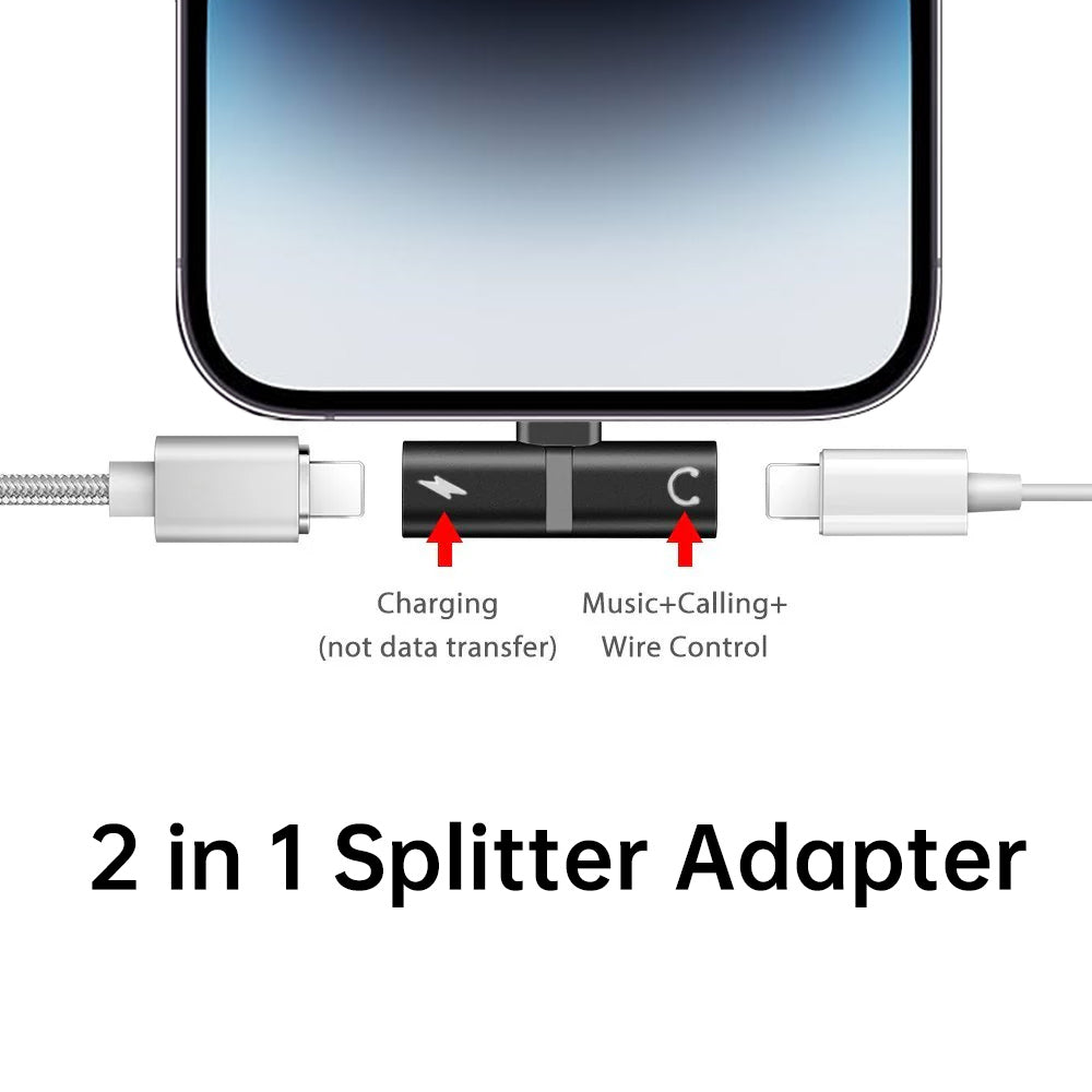 APL-AD03 | 2 in 1 Splitter Adapter For iPhone & Smartphone
